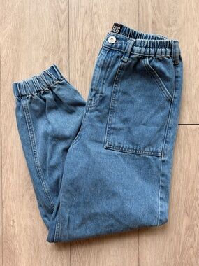 Urban Outfitters BDG Blue High Rise Elastic Waist Denim Jean Joggers Size 28”